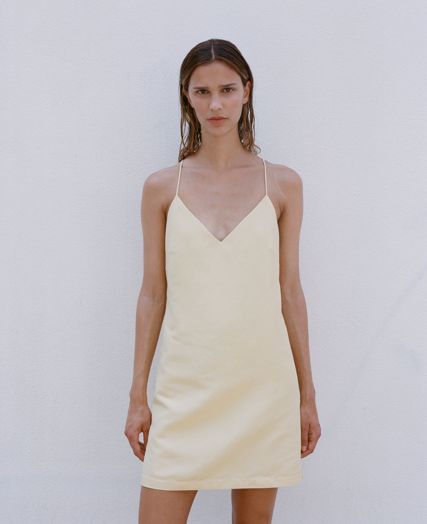 matin cross back linen dress ATHENA cross back linen dress