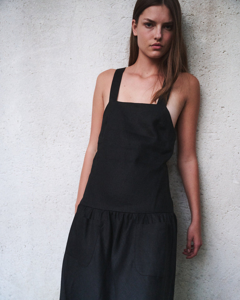 ATHENA cross back linen dress | Matin ATHENA cross back linen dress | Matin