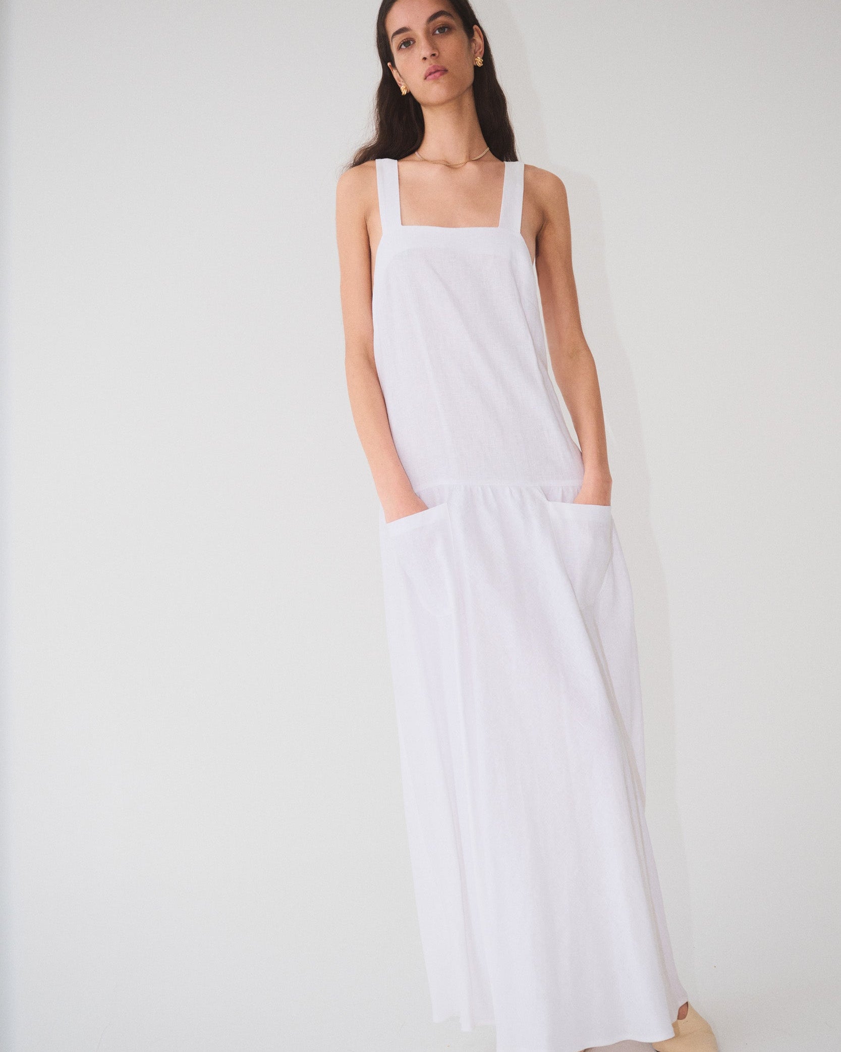 matin linen dress Australian Designer Matins 100% Linen Dress in Tan Color US Size 2/4/6