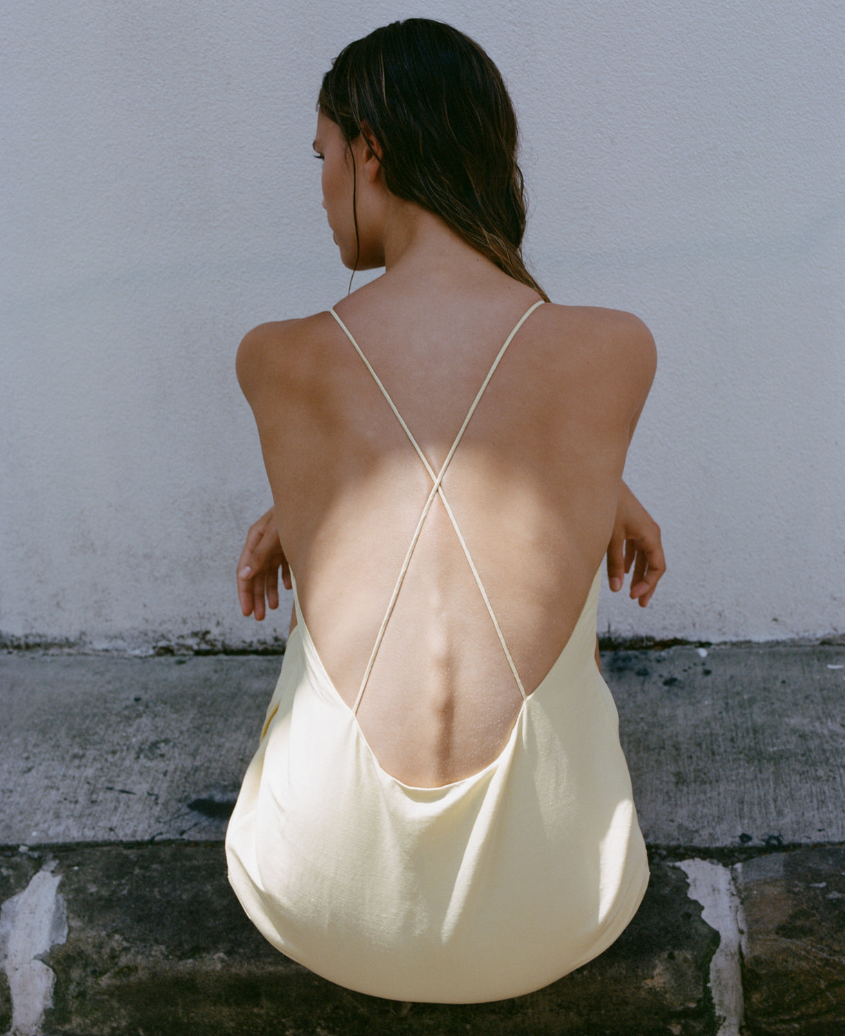 cross back mini dress | Matin