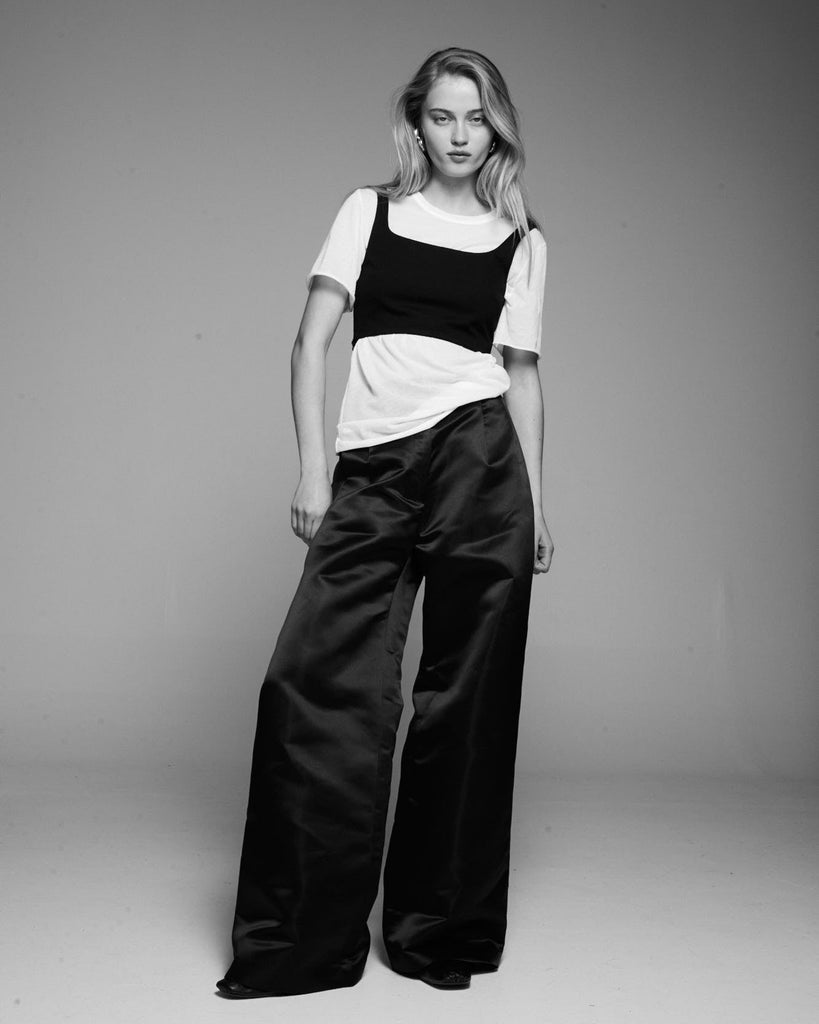 TAILORED SATIN PANTS