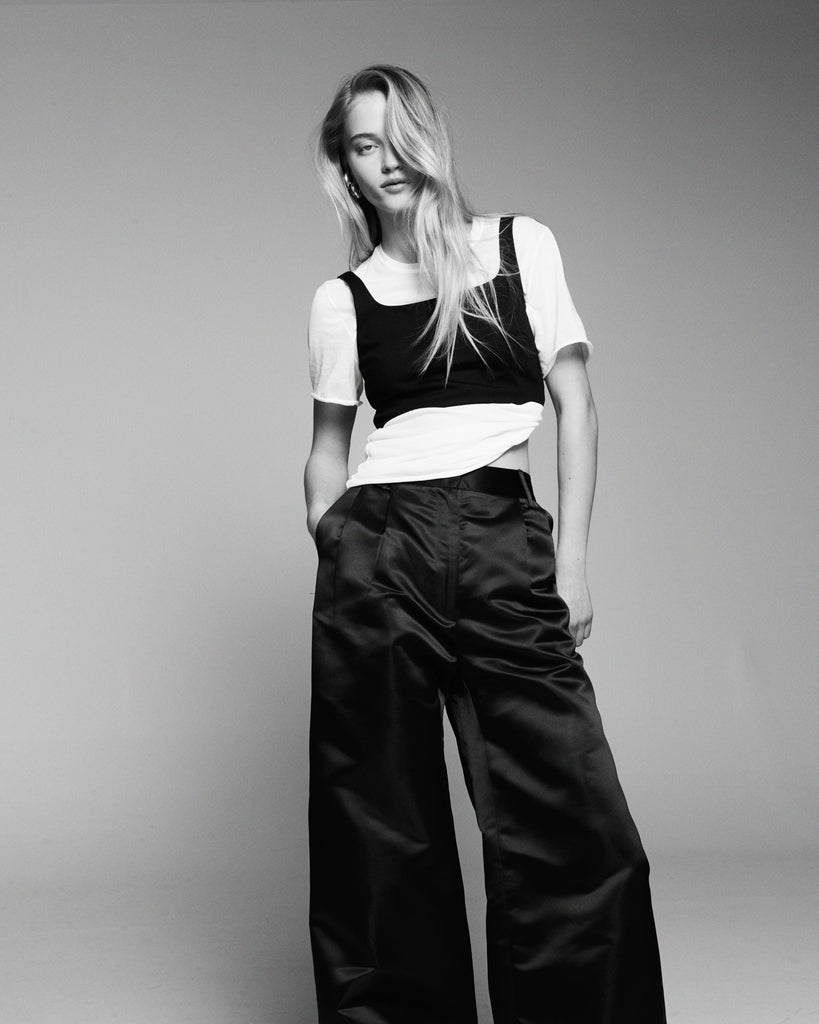 TAILORED SATIN PANTS