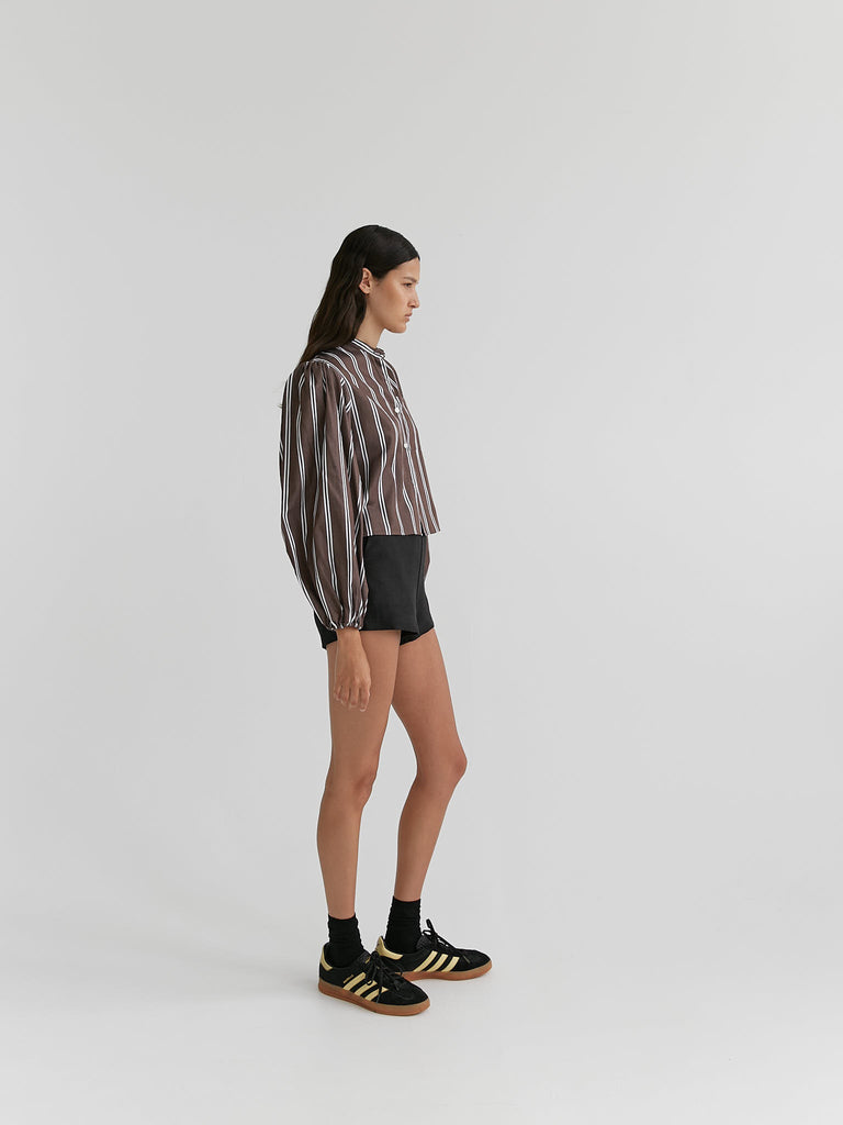 Stripe Full Sleeved Crop Shirt