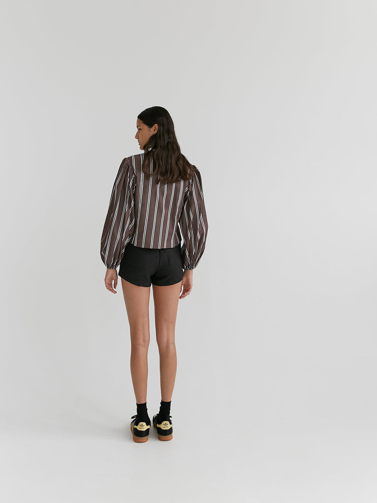 Stripe Full Sleeved Crop Shirt