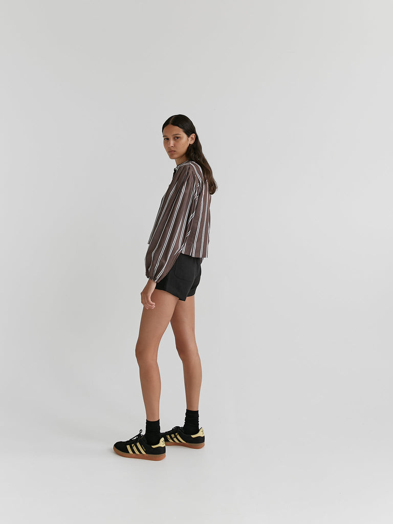 Stripe Full Sleeved Crop Shirt