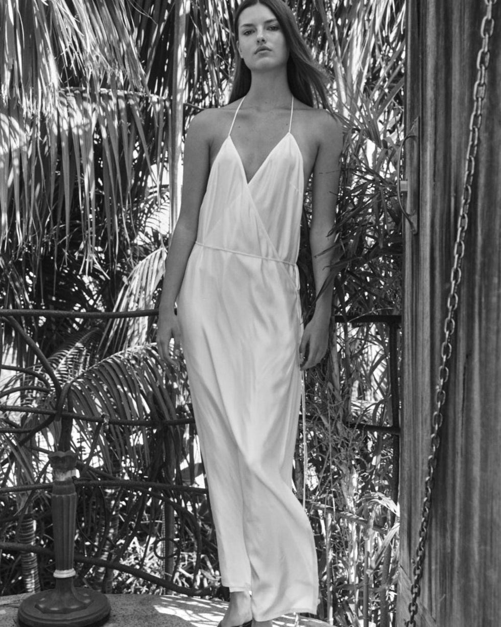 chinese dress ladies Athena cross back linen dress main image 1