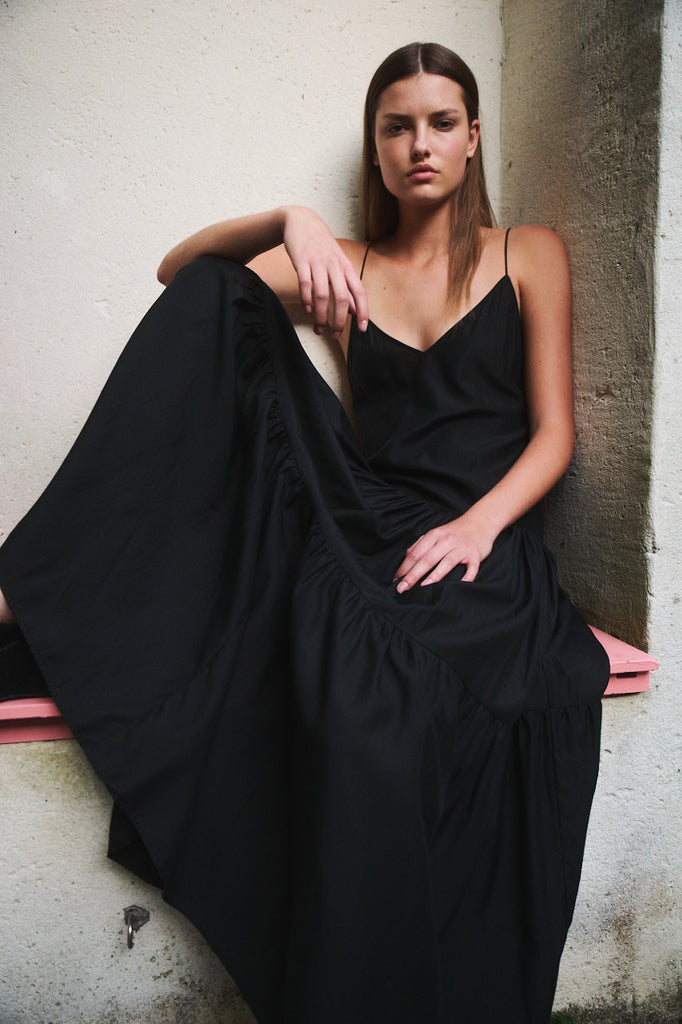 Silk Tiered Dress