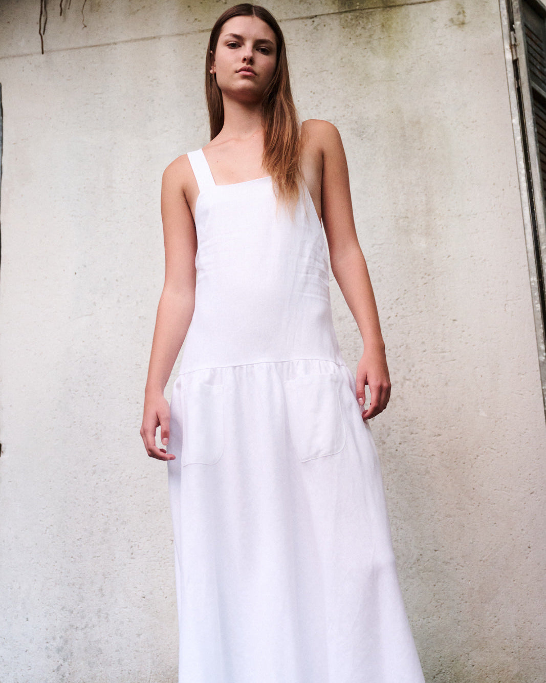 athena marie linen dresses Athena cross back linen dress