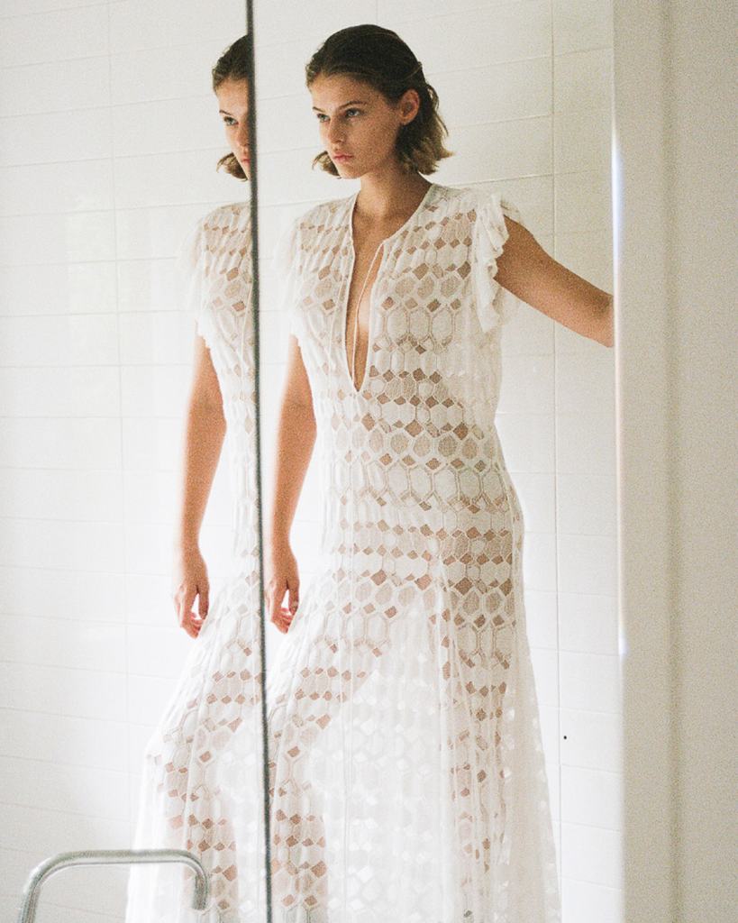 Athena cross back linen dress