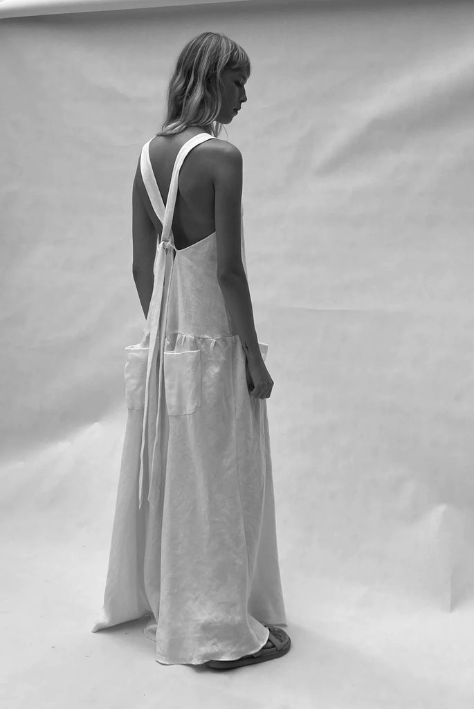 Athena cross back linen dress