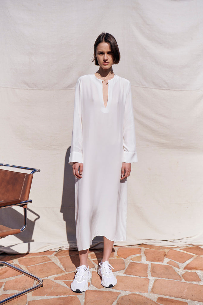 Keyhole Silk Dress