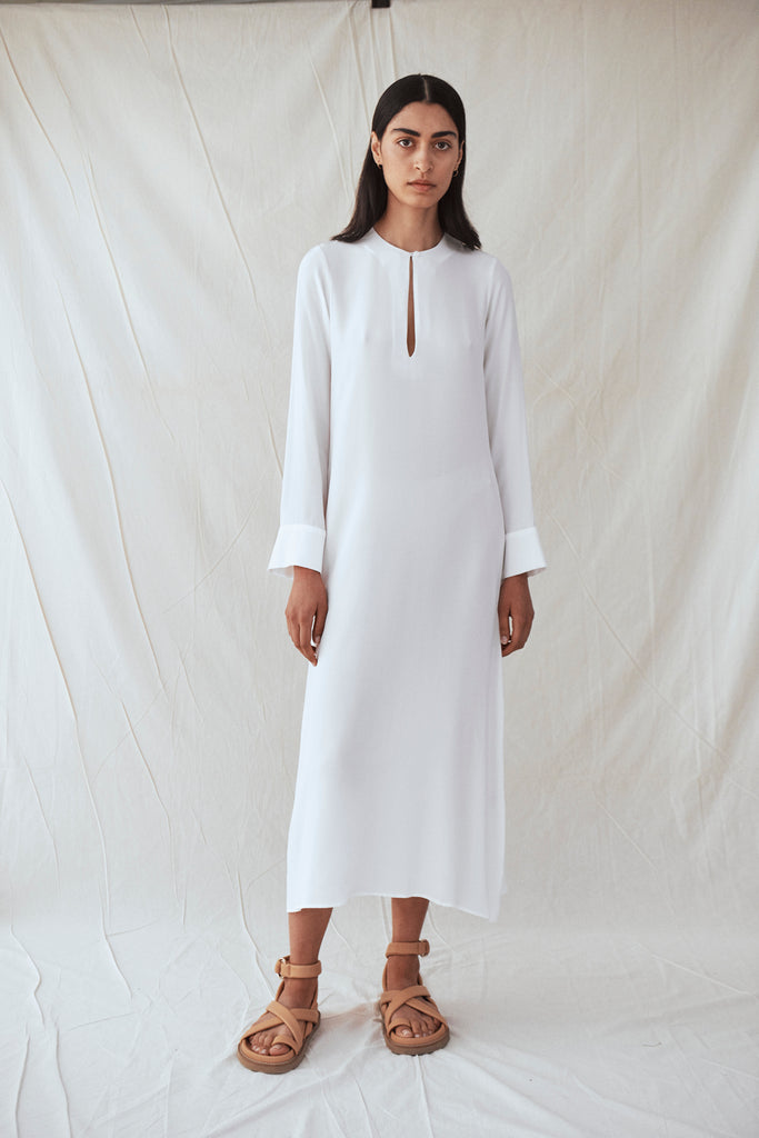 Keyhole Silk Dress