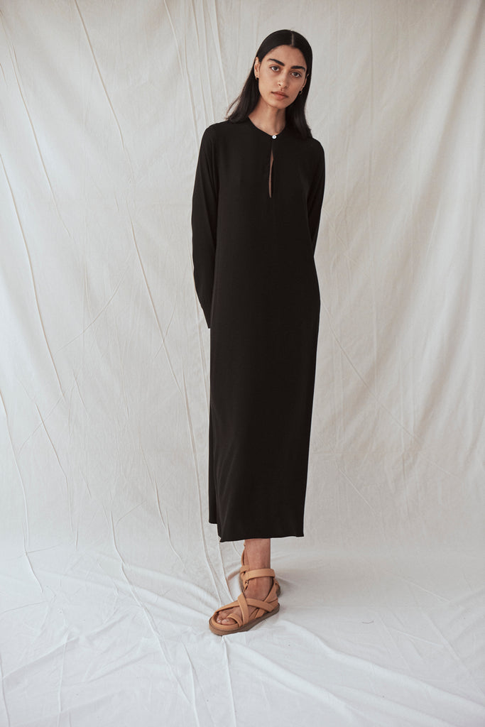 Keyhole Silk Dress