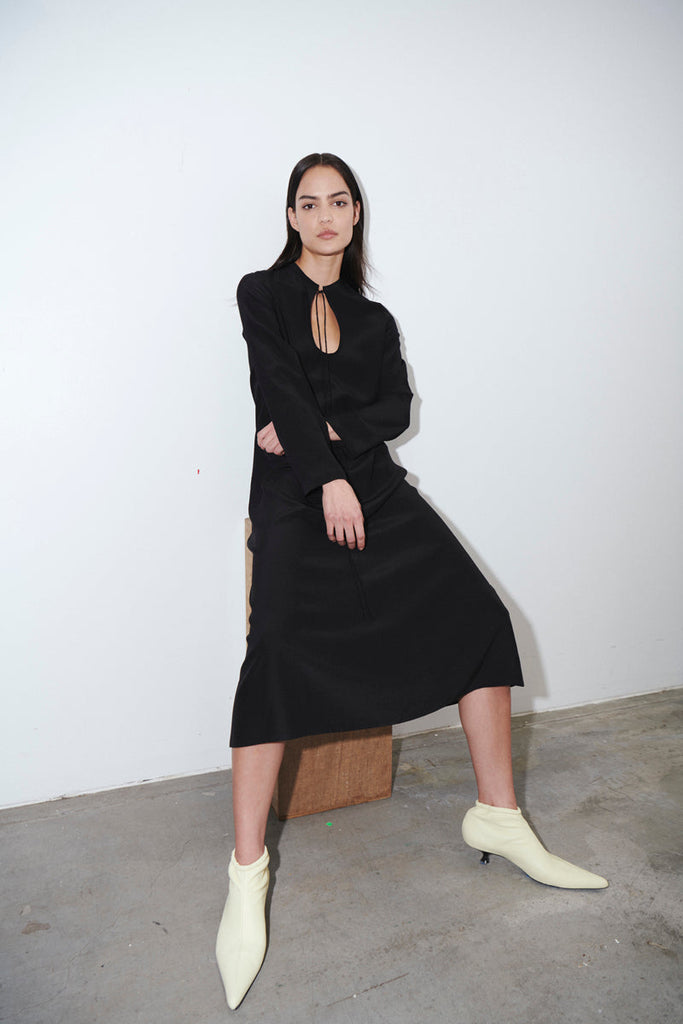 keyhole silk dress
