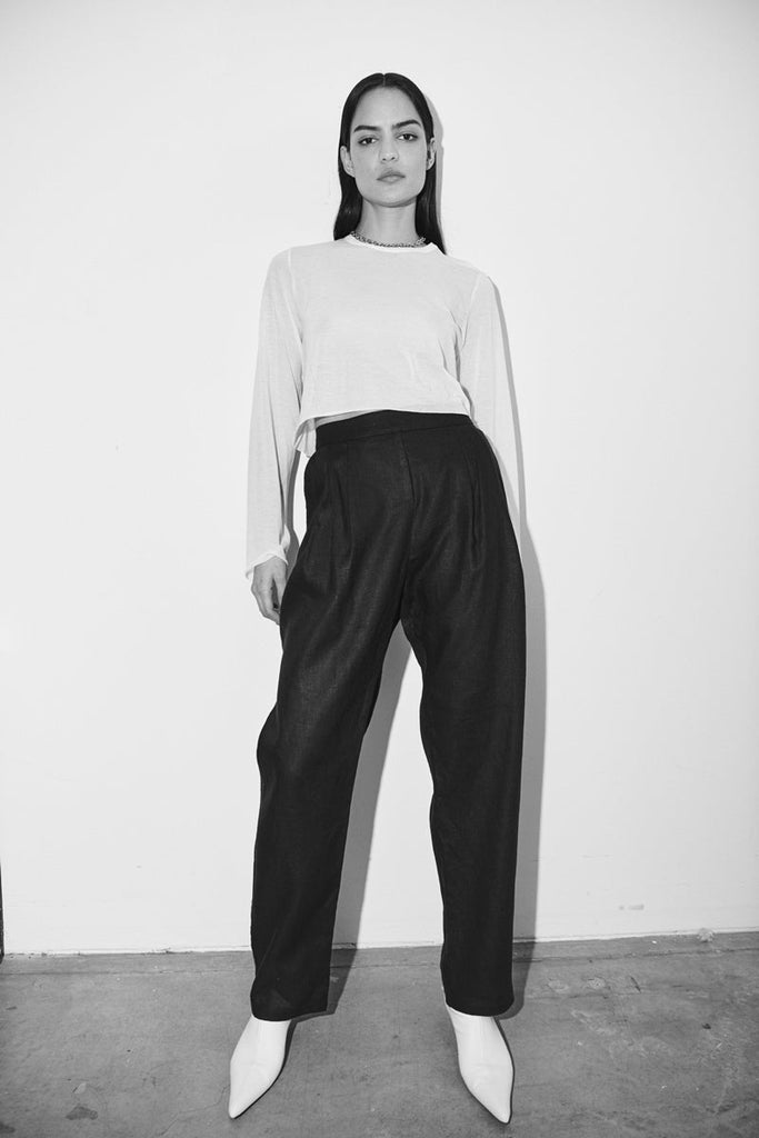 cropped fine knit top