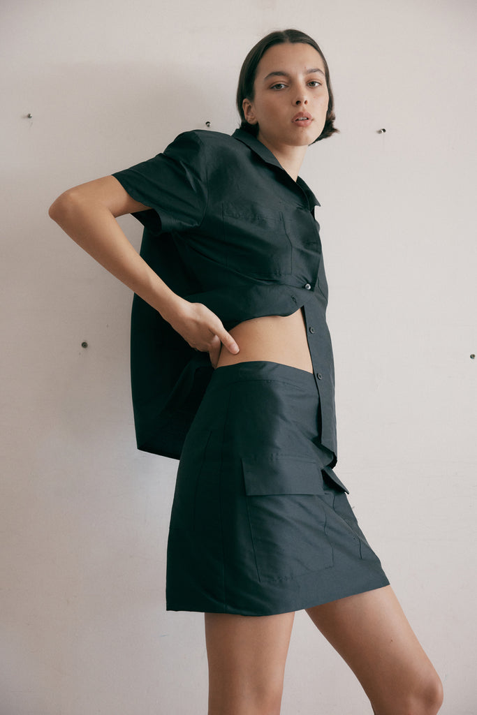 Silk Dupion Mini Skirt