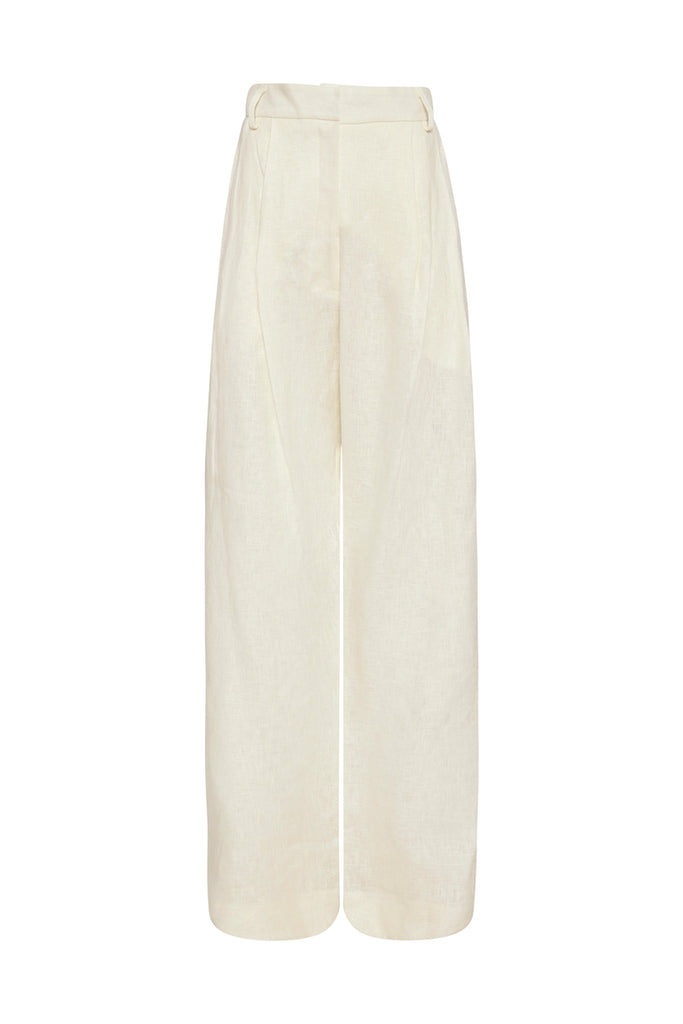 Herringbone Linen Wide Leg Pant